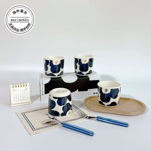 芬兰Marimekko玛莉美歌Unikko游霓可 蓝色系 蓝金 系列餐具