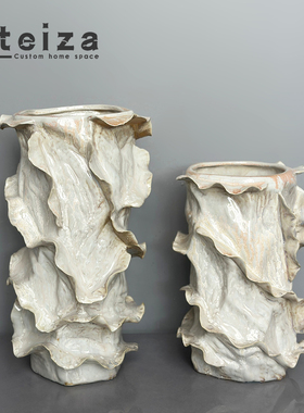 Oteiza现代简约不规则几何拈花花器酒店民宿样板间售楼处花瓶摆件