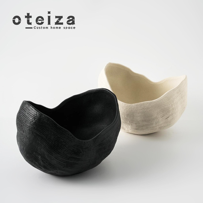 Oteiza现代简约几何黑色陶瓷花器酒店民宿样板间客厅摆件装饰花瓶