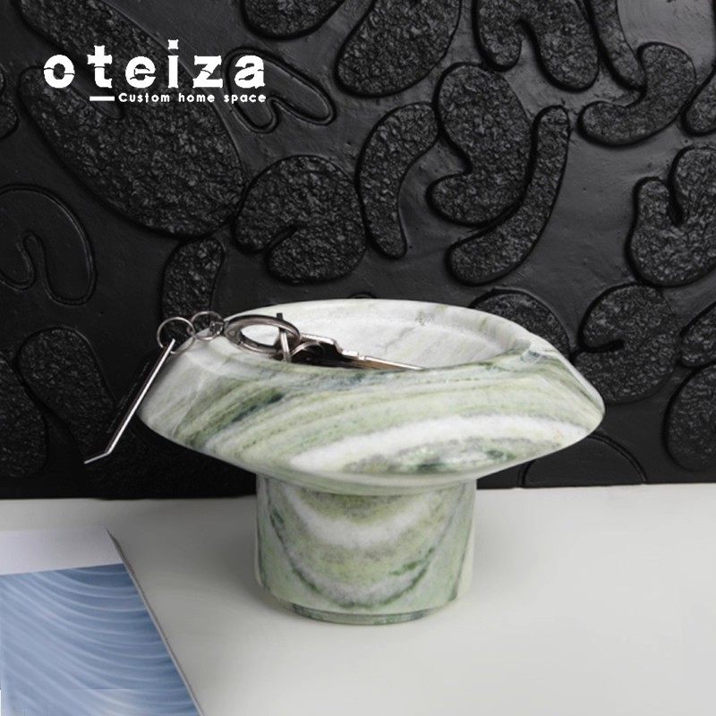 Oteiza现代简约创意大理石托盘摆件软装样板间客厅桌面水磨石果盘