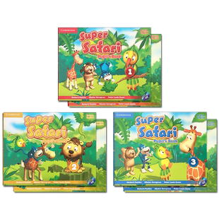 Super Safari英版1/2/3级别学生书+盘+练习册学生套装剑桥原版幼儿英语 3-6岁幼儿国际综合性教材SuperSafari英音原版进口现货