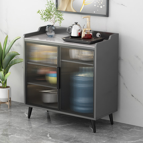 安尧轻奢储物岩板长虹玻璃茶水柜