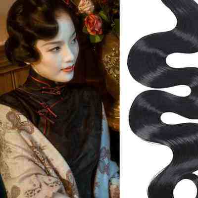 复古手推刘海波纹假发片民国发型旗袍发饰古装汉服影楼发饰配饰品