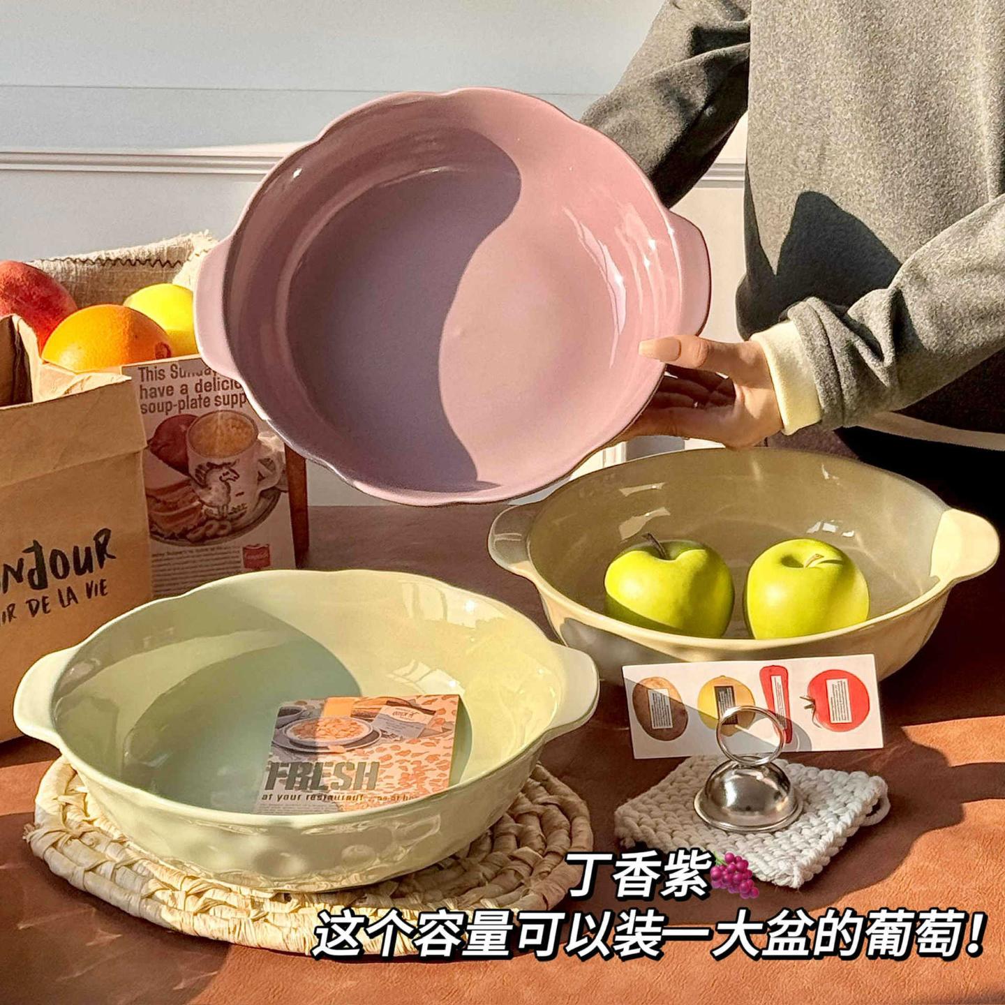大汤盆12英寸陶瓷大碗家用大号