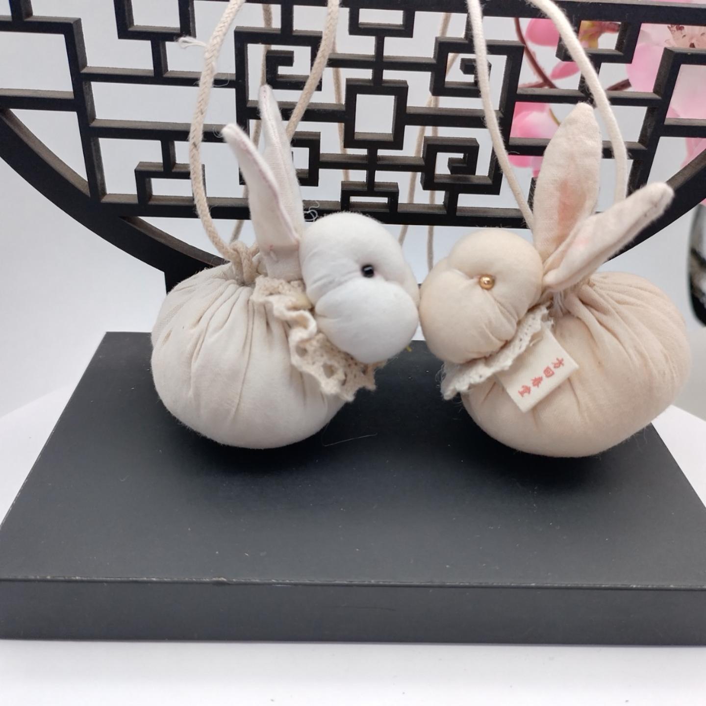 手工缝制棉布兔子香包成品可指定