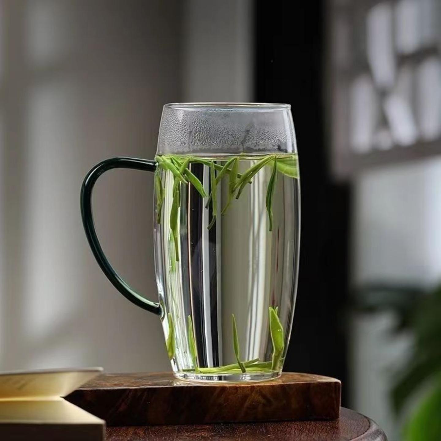 耐热玻璃绿茶杯简约透明高级