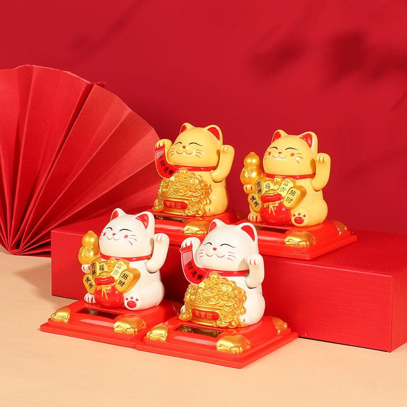 创意摇摆DD2-1-4手猫车载饰家公客厅品店铺开业装饰居摆招件礼品