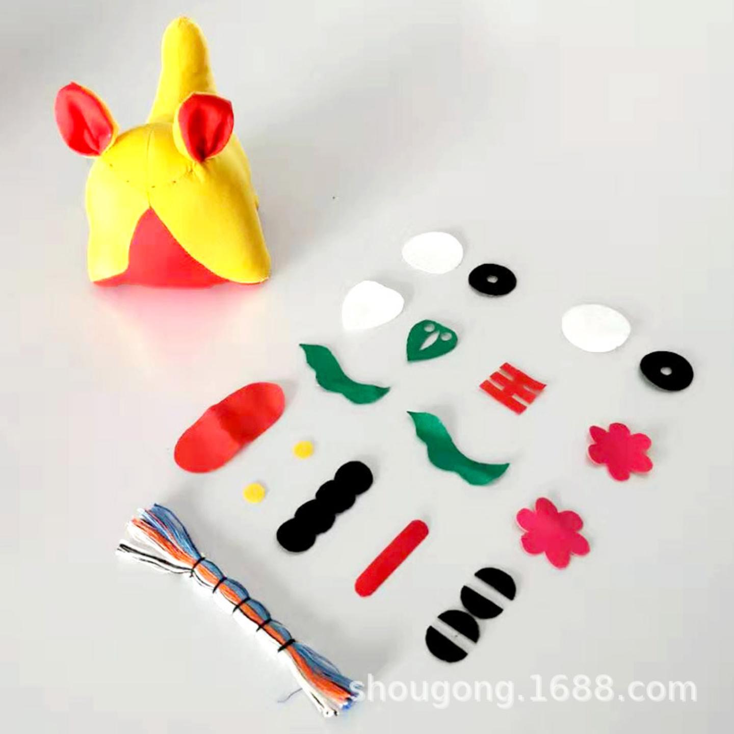 手工制作布艺老虎diy传统布偶