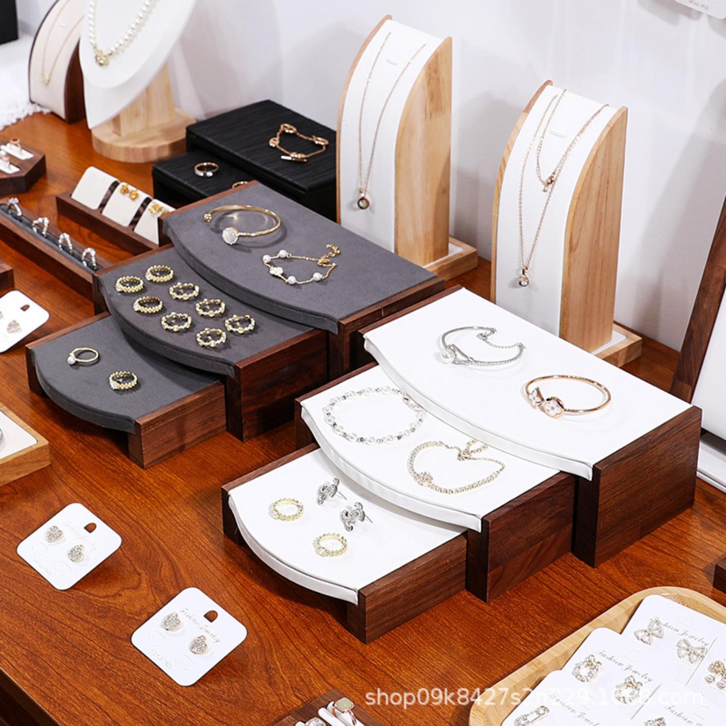 胡桃木首饰展示架饰品摆件展示台