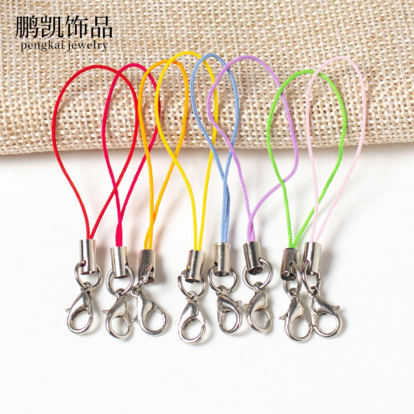 diy饰品配件手工材料龙虾扣手机绳 公仔毛绒玩具挂件绳