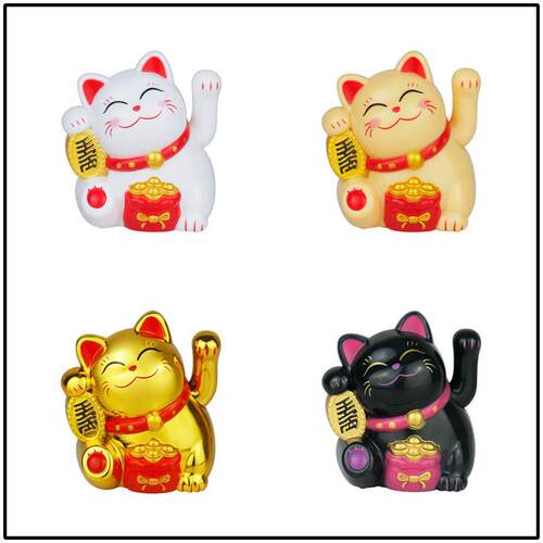 物阳能迷你招财猫光能摇手发财猫车内饰办公桌礼23065品载礼创意