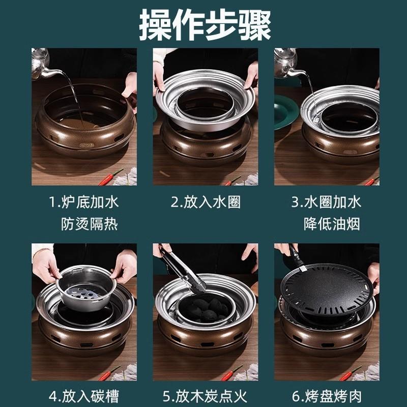 碳烤炉子肉家内用室无烟kmz 001烤锅形商用户外木炭植物圆油烧烤