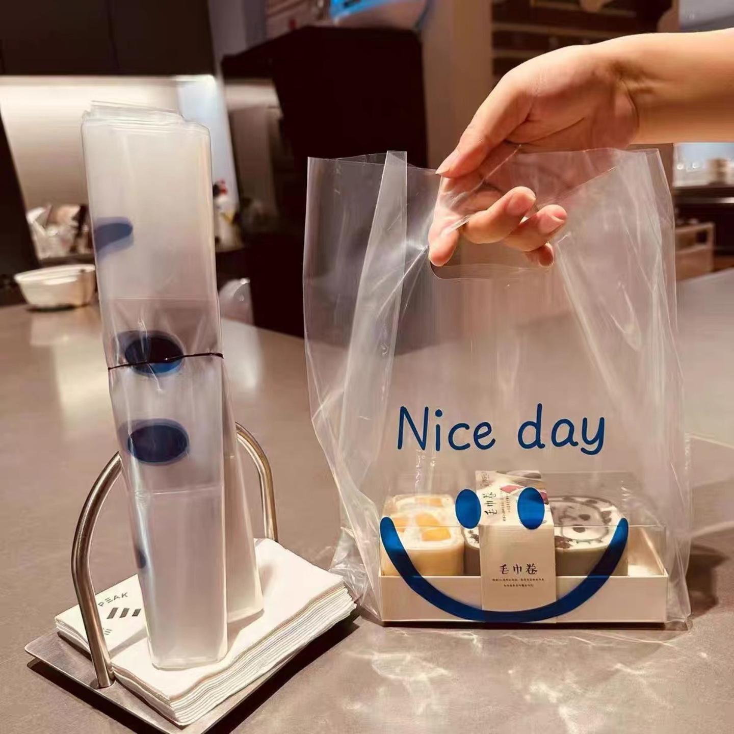透明烘焙打包袋面包蛋糕店手提袋图片