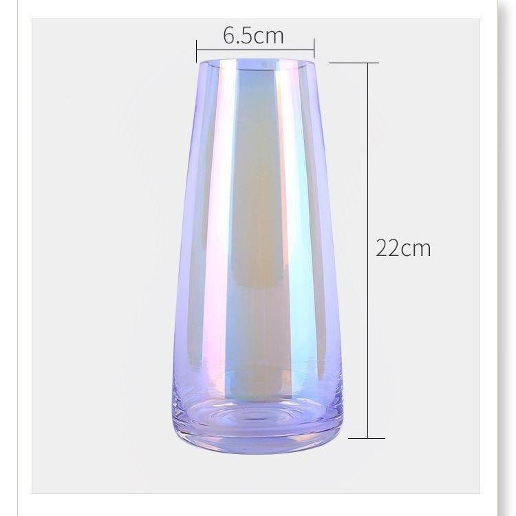 ins玻玻22圆底璃花瓶瓶透明插花水养简约桌面小清新璃彩绘璃玻瓶