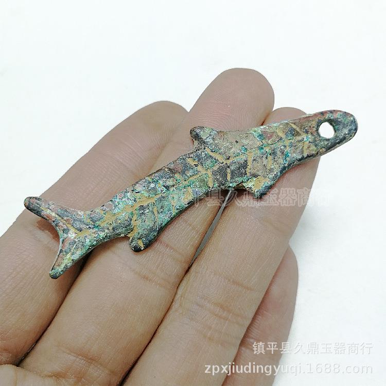古青件铜器钱币 古玩杂做项仿仿古旧鱼形币青铜器杂厂家.