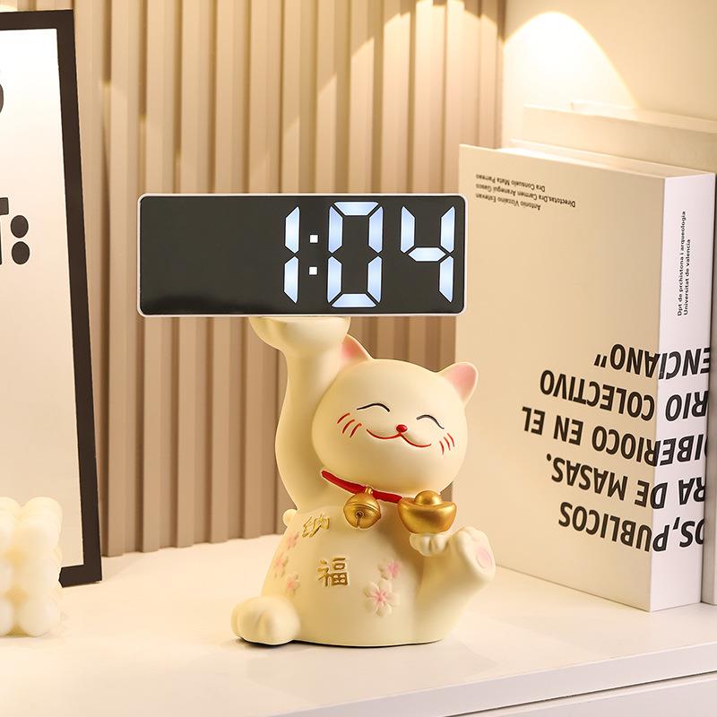创意纳福电表子猫钟时钟TJ002摆件客厅玄关钥匙收纳钟摆居台家装