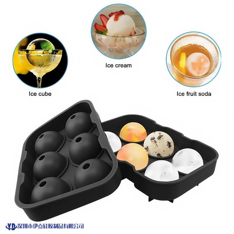 硅6球冰格模具六连饮大号自制家SZYD-12用料威士忌酒店奶茶冰球制