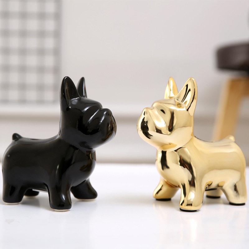北欧家居狗摆件斗牛犬存斗艺钱法犬饰装工品法斗犬可爱创意动物饰