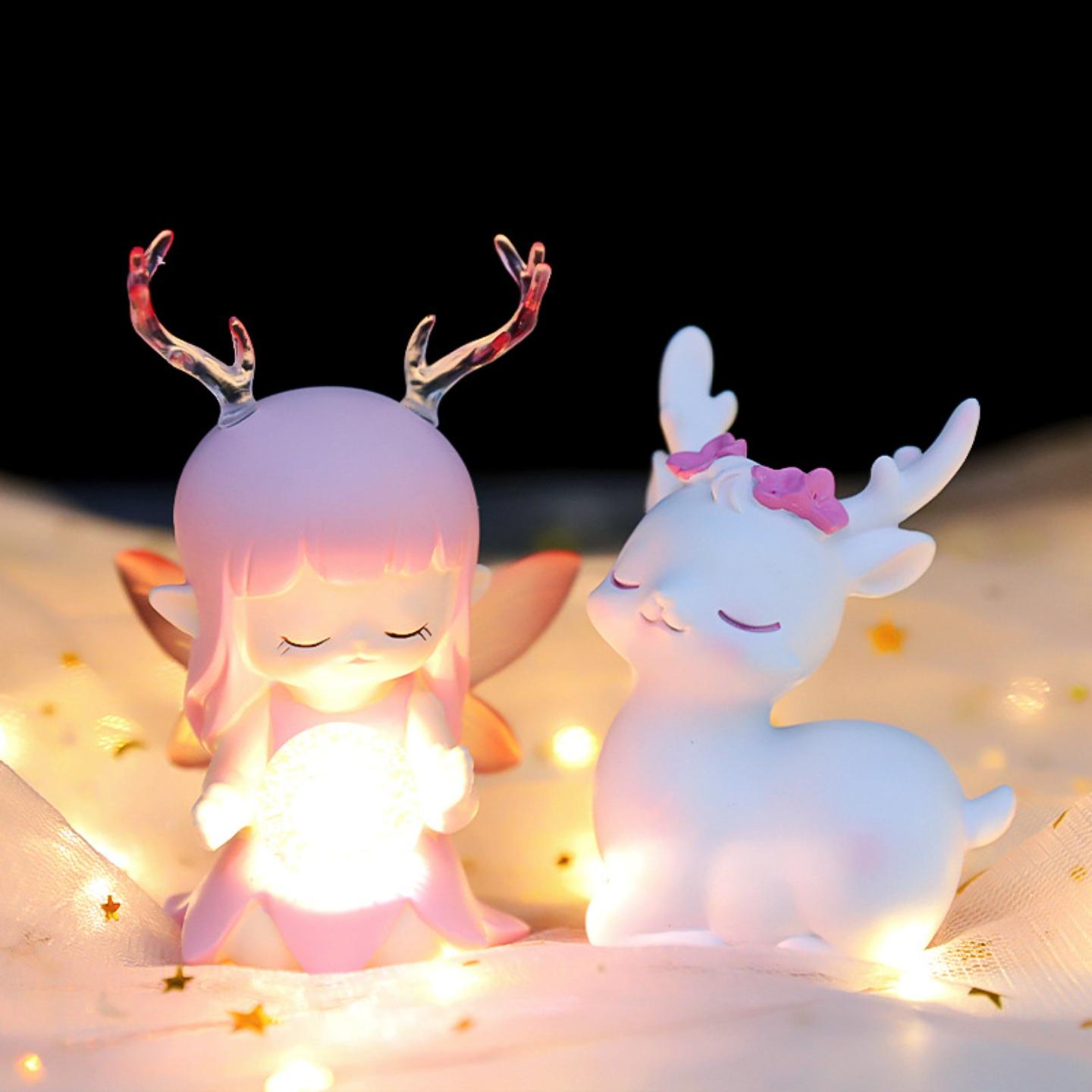梦幻ins可爱鹿璐守护小灯创意