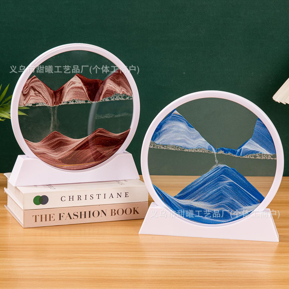 d流画解压艺术沙漏摆件沙客品厅桌面3办公室山水画工艺礼工厂2025