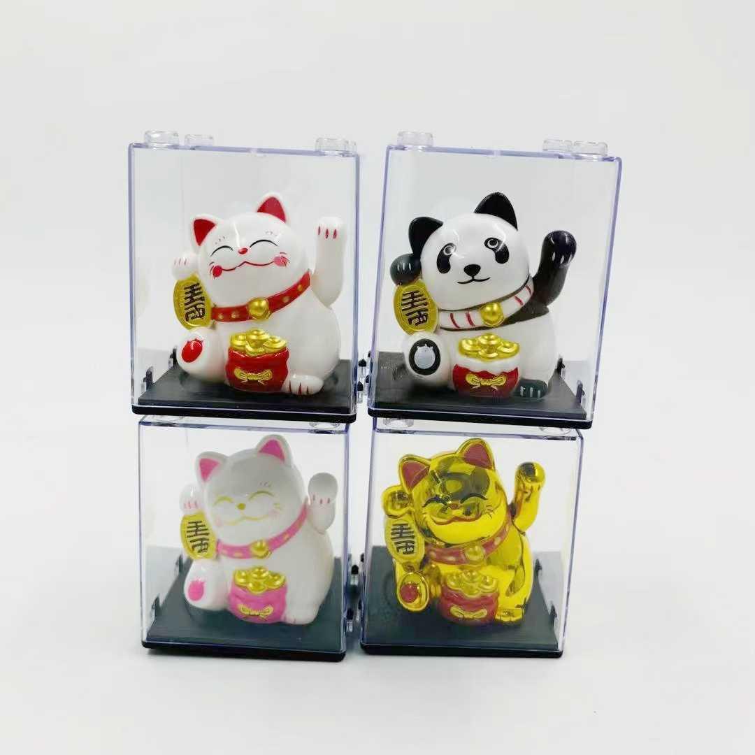 太能自阳动摇手招玩财猫车摆件创意899-1开业收银台送载礼品新年