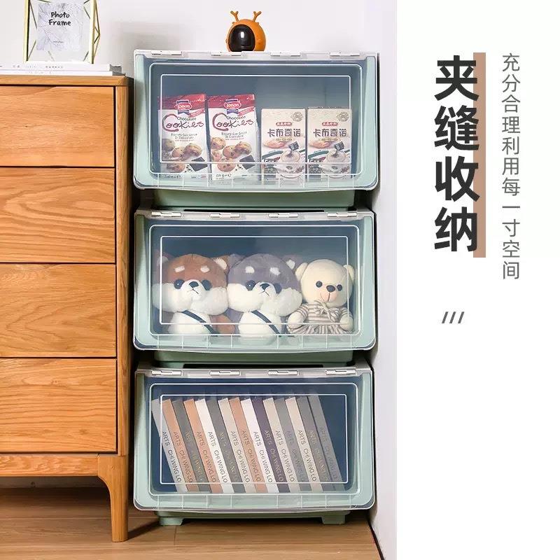前开式收纳箱食明儿童翻盖收纳盒收佐致(收纳超大容量理玩具零透
