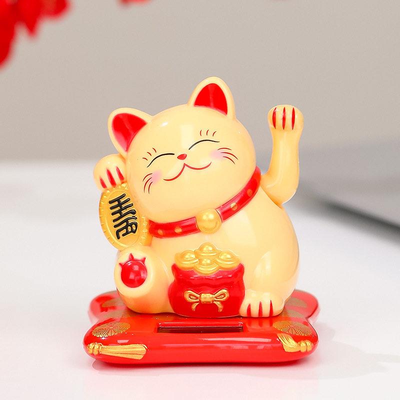 太阳招能招财柜猫客厅桌面摆件家居饰品电视酒柜招手财猫摇TYMM手