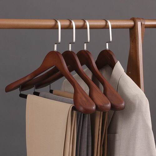 选实木衣架服装店婚纱店专用衣精西服衣架宽肩不留痕不佐致（收木