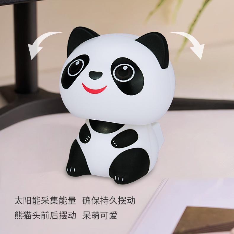 太阳能可爱熊MLY23122猫头招财猫自点动礼头汽车装饰创意大摆件办