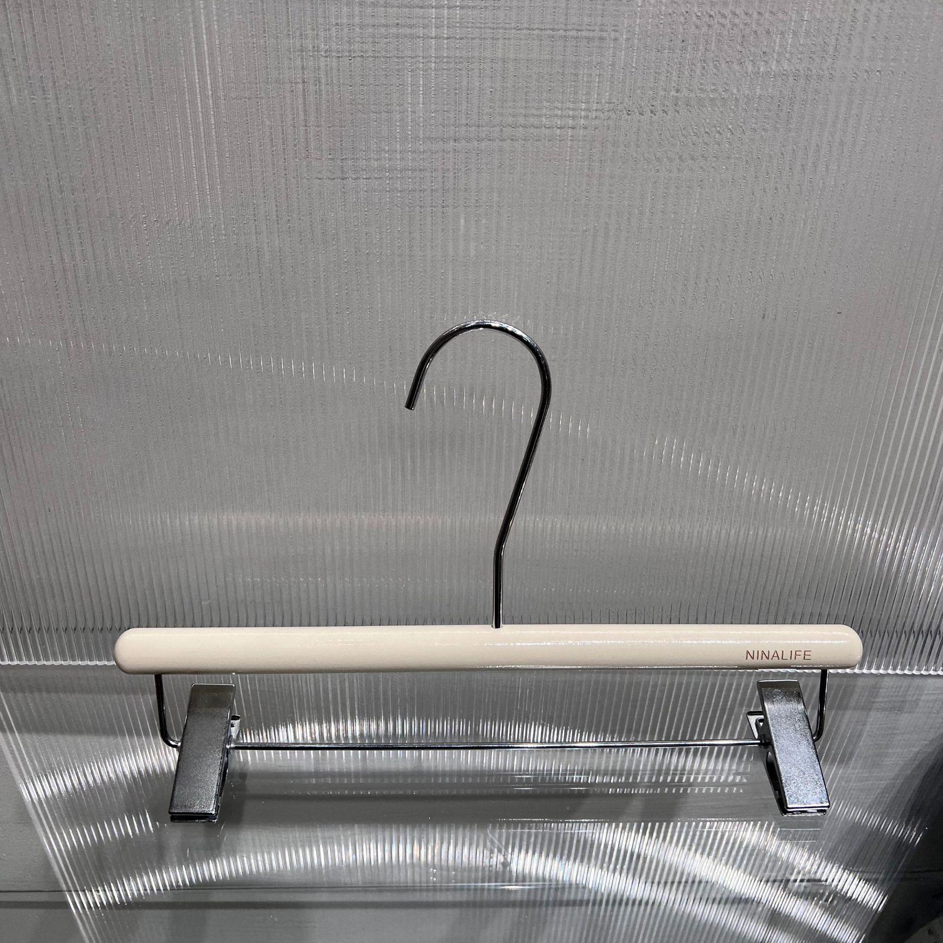 服装女装专奶用衣架防防滑白色木质衣挂裤佐致(收夹无店痕衣撑实
