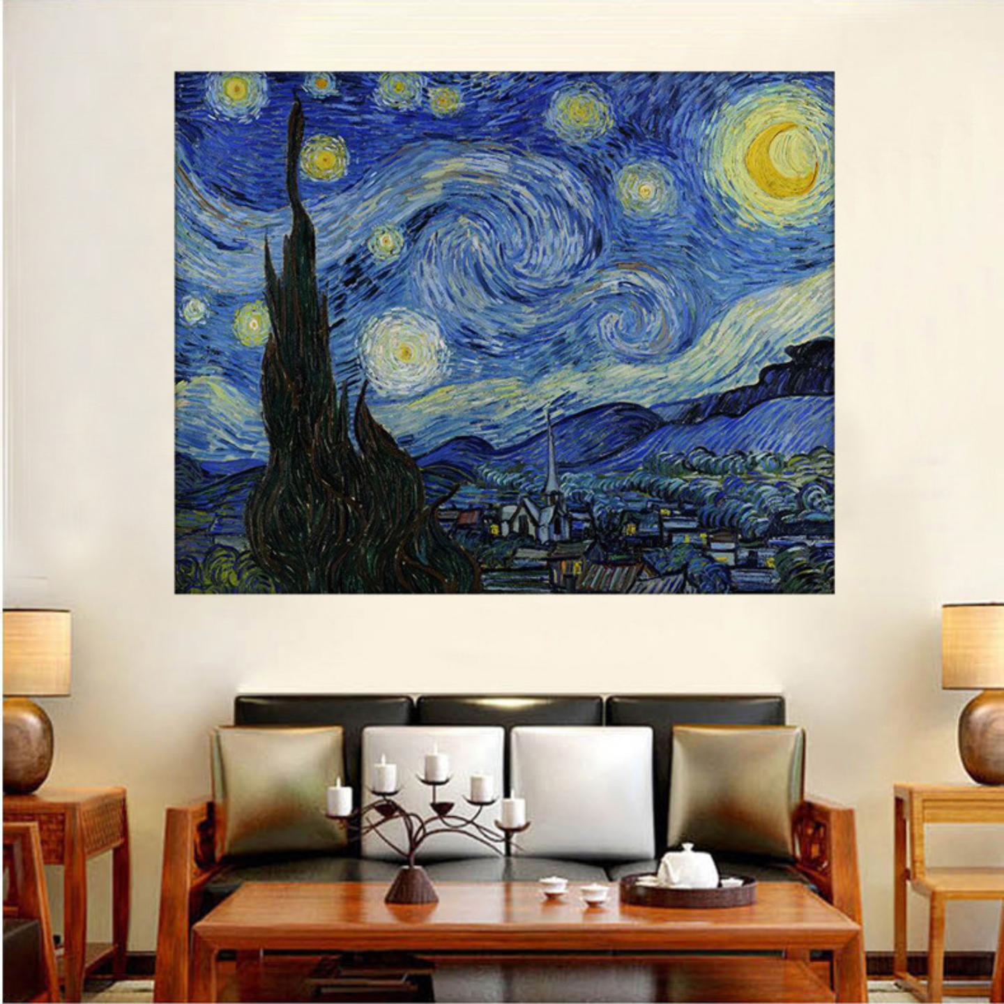 钻石画梵高星空贴钻十字绣星夜