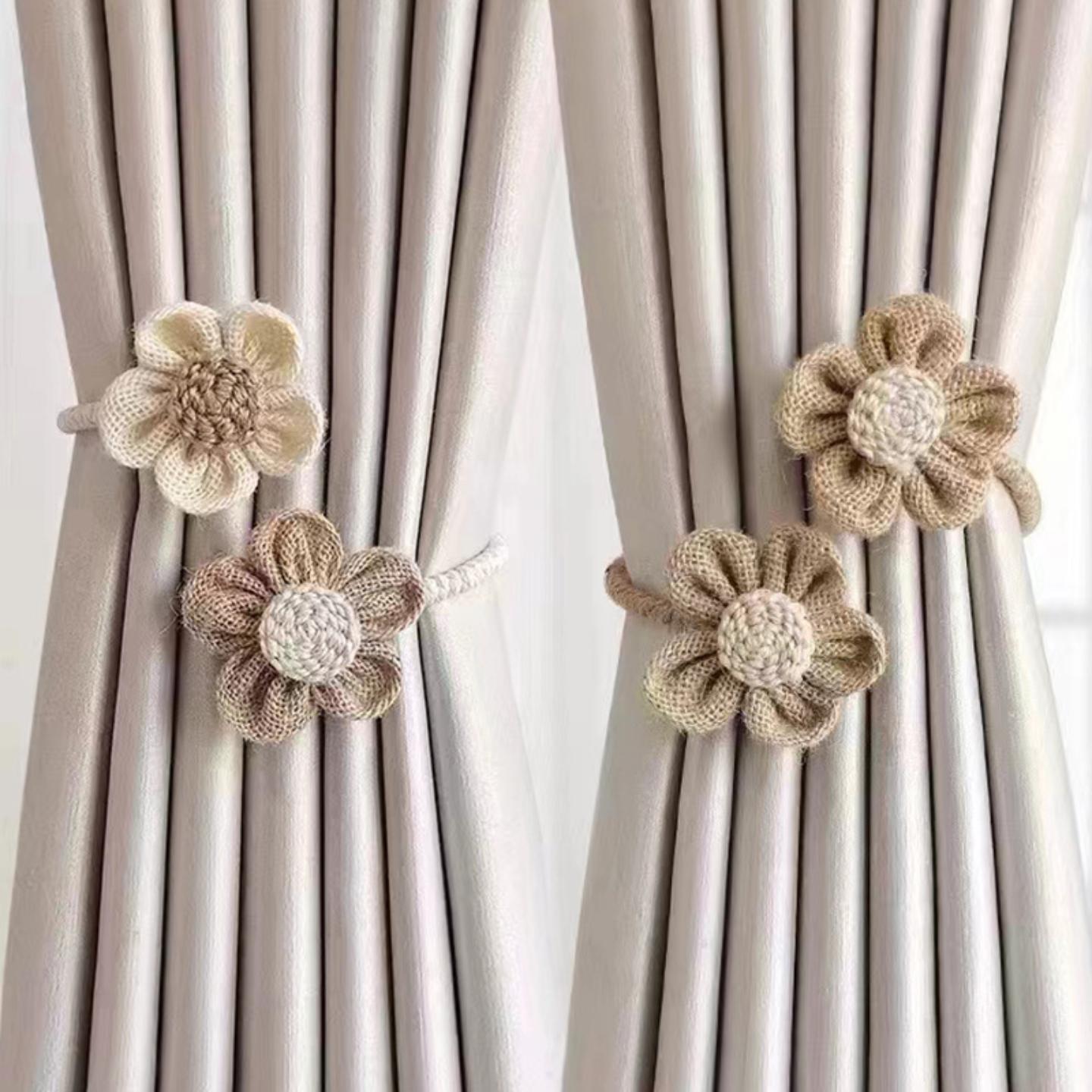 花朵窗帘扣绑带一对装客厅扭扭乐