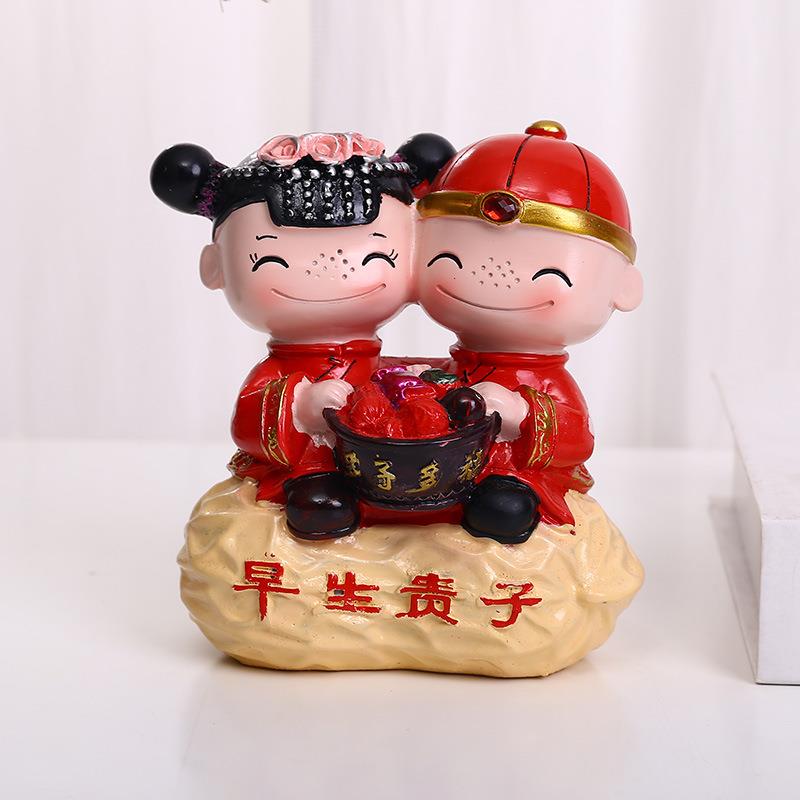 结婚礼物朋树脂工艺品送新人闺蜜H053糕友蛋汽车装饰摆件实用居复