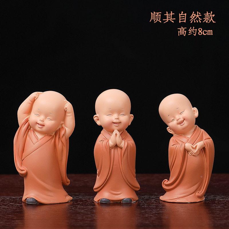 创意摆慧悟小HNHS-LIN和尚家居件爱可工树脂艺品公室桌面禅意装饰