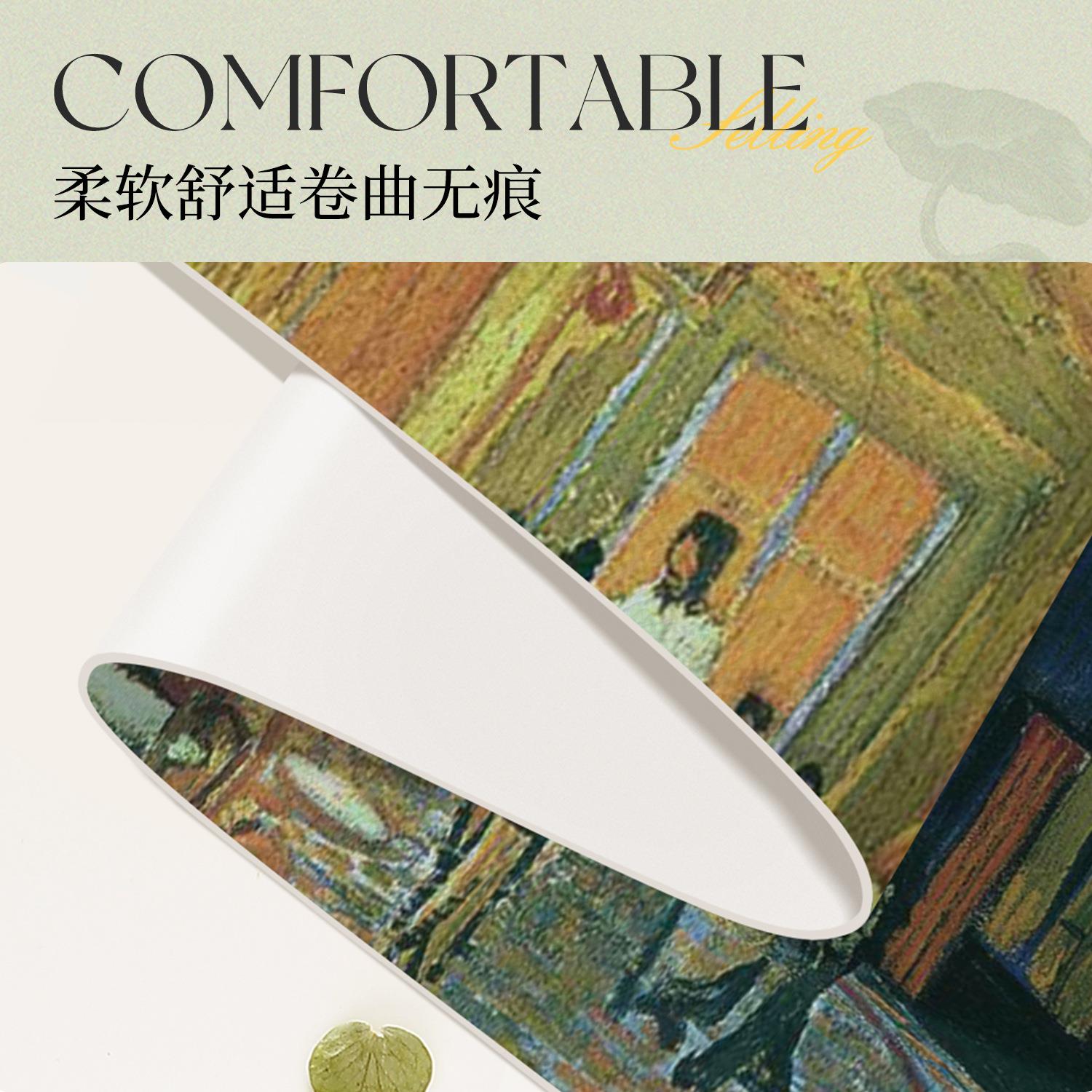 梵高油画风床头柜保护垫20250325轻床奢高级感垫垫桌台面子卧室头