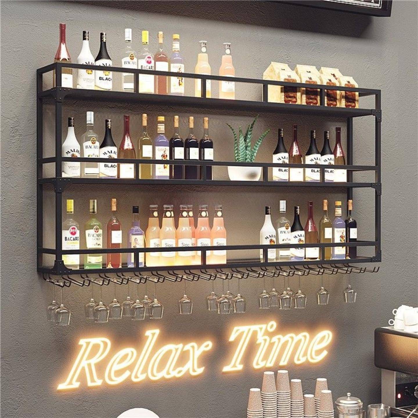 壁挂式酒架酒吧红酒展示架倒挂