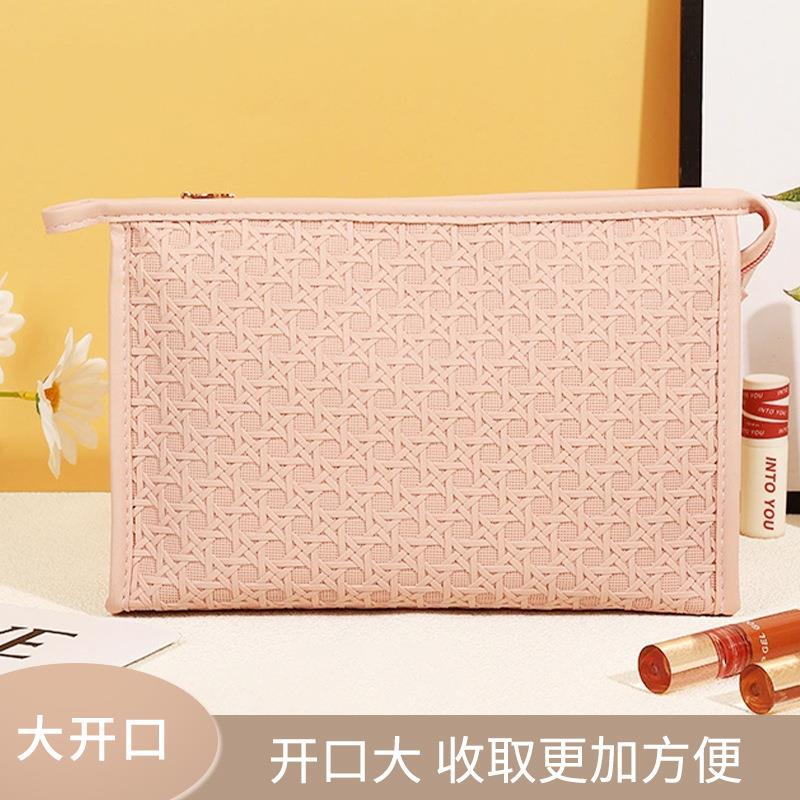 棋盘格PU妆包大容量便携旅行收纳包高级防感佐致(收水包洗漱化女