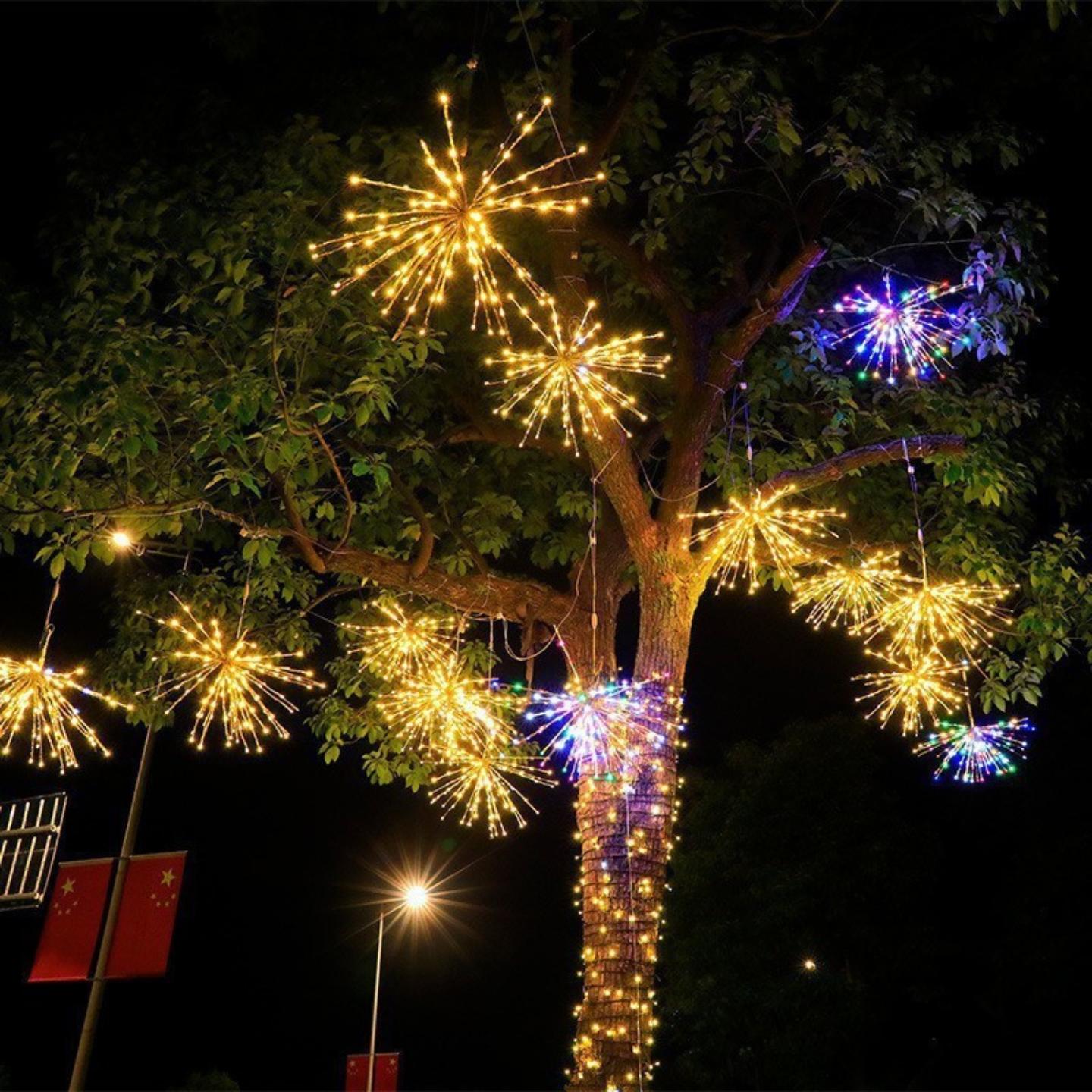 led烟花灯户外亮挂树景观灯庭院