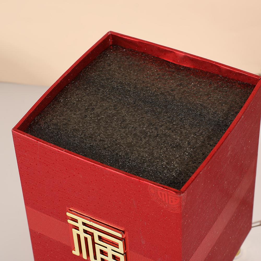 新佐致(收款方形福桶创意字鲜花花装盒国包风节庆喜结婚乔迁喜庆