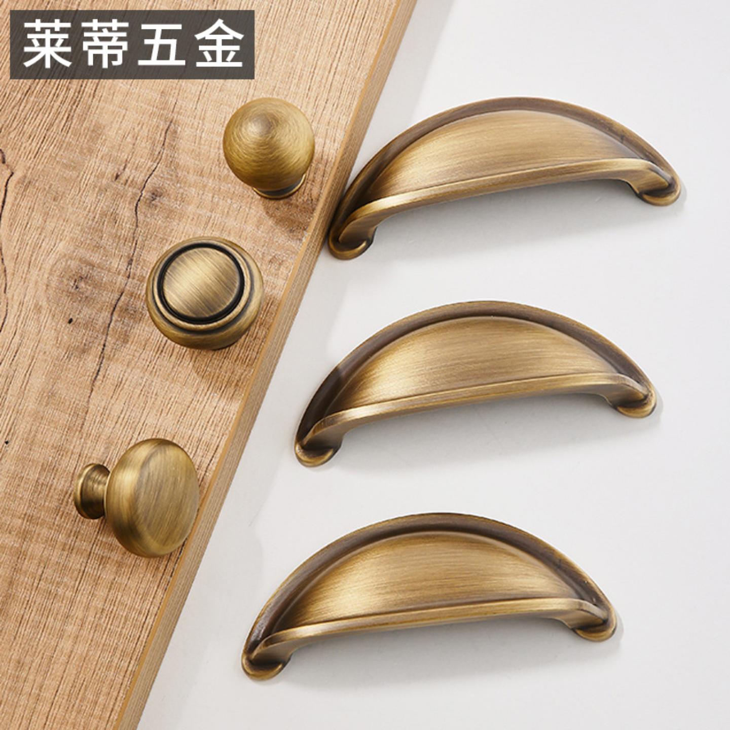黄铜法式奶油风黄古铜抽屉拉手