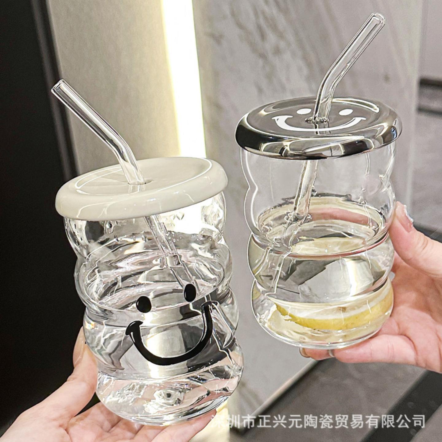 吸管玻璃杯2025新款女高颜值杯子图片