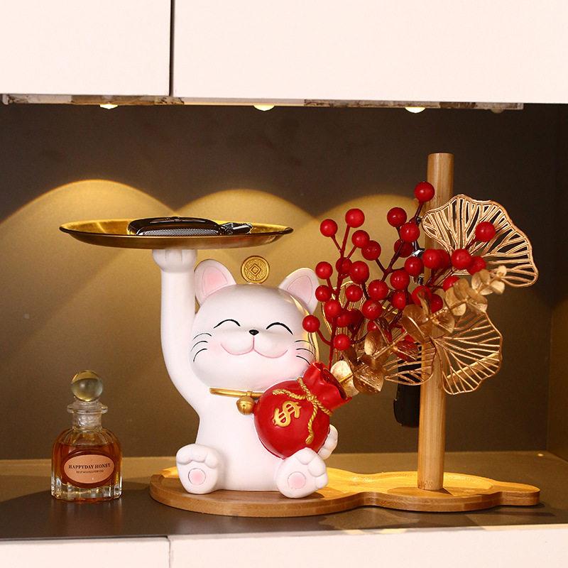 开件业迁之喜礼物摆招财猫新年桶乔喜仿庆真花新居店BJ1011铺礼品