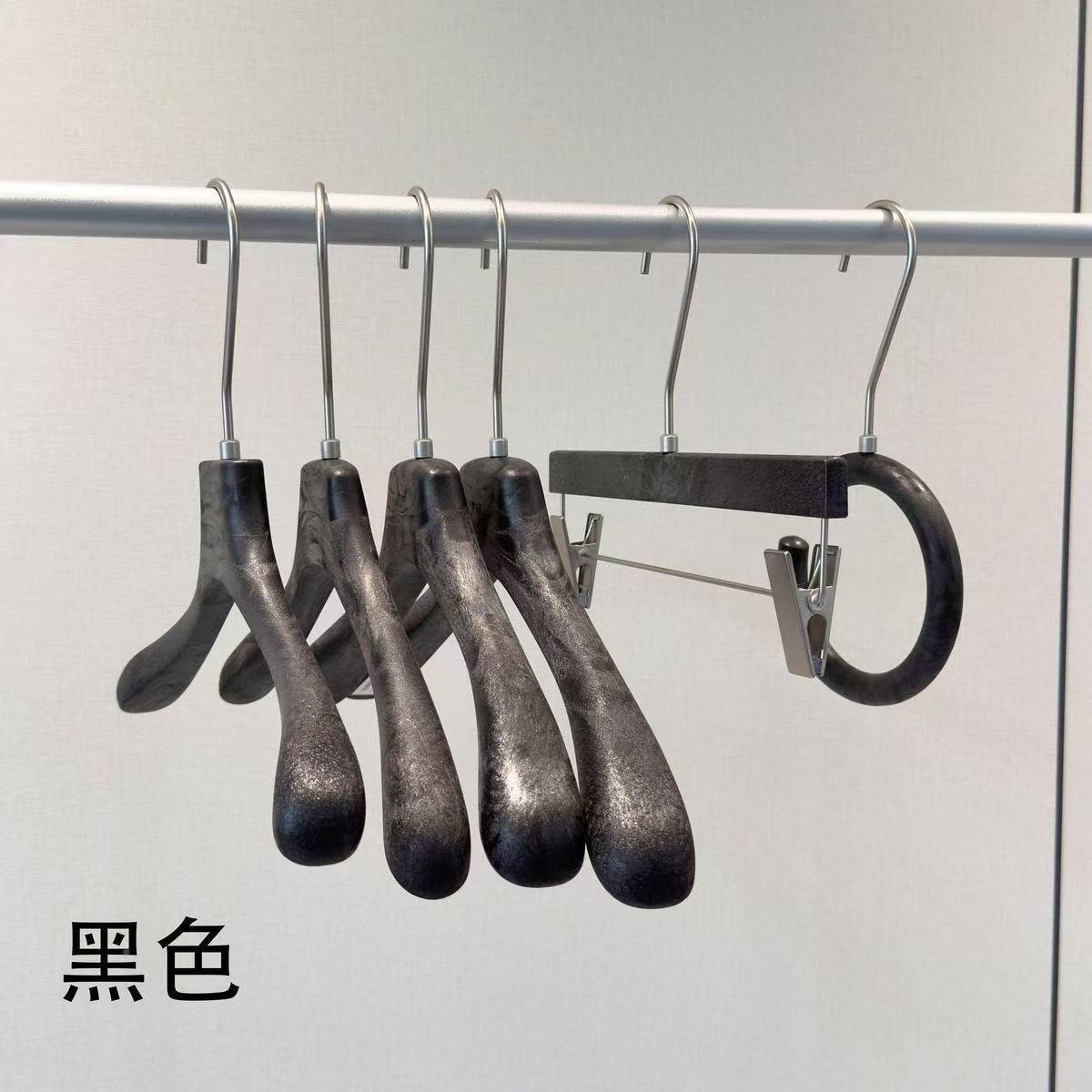 服装店专用树脂架防挂滑木纹档大衣衣宽肩无痕衣撑裤佐致(收衣夹