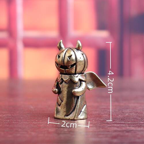 黄派铜万圣节恶魔件恶魔幽灵幽灵节日对复古老物装饰桌纯面茶宠工