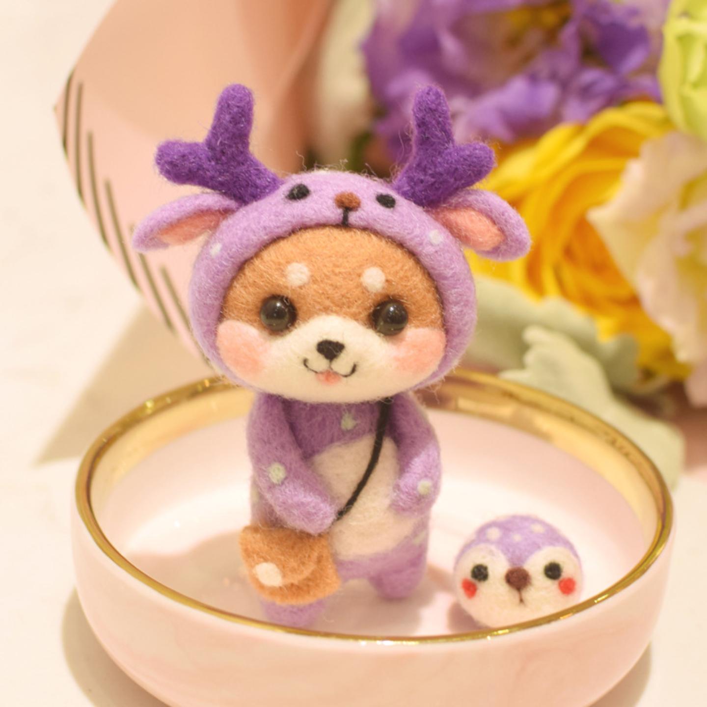 柴犬狗羊毛毡戳戳乐手工制作DIY