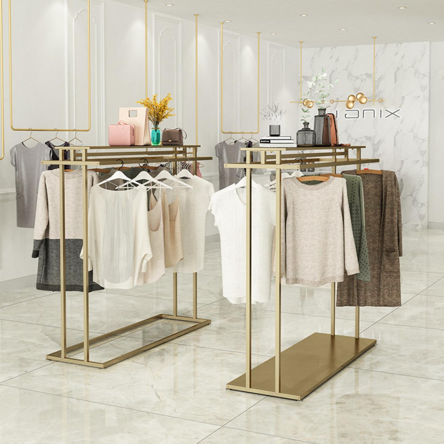 服装店中岛展示架双排落地货架