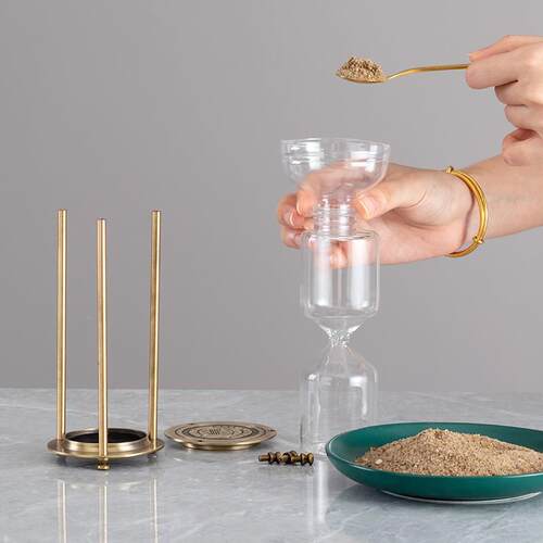 严选自装沙沙漏时器金属摆件玻计璃复空瓶刻字高LS-008级古厂家直