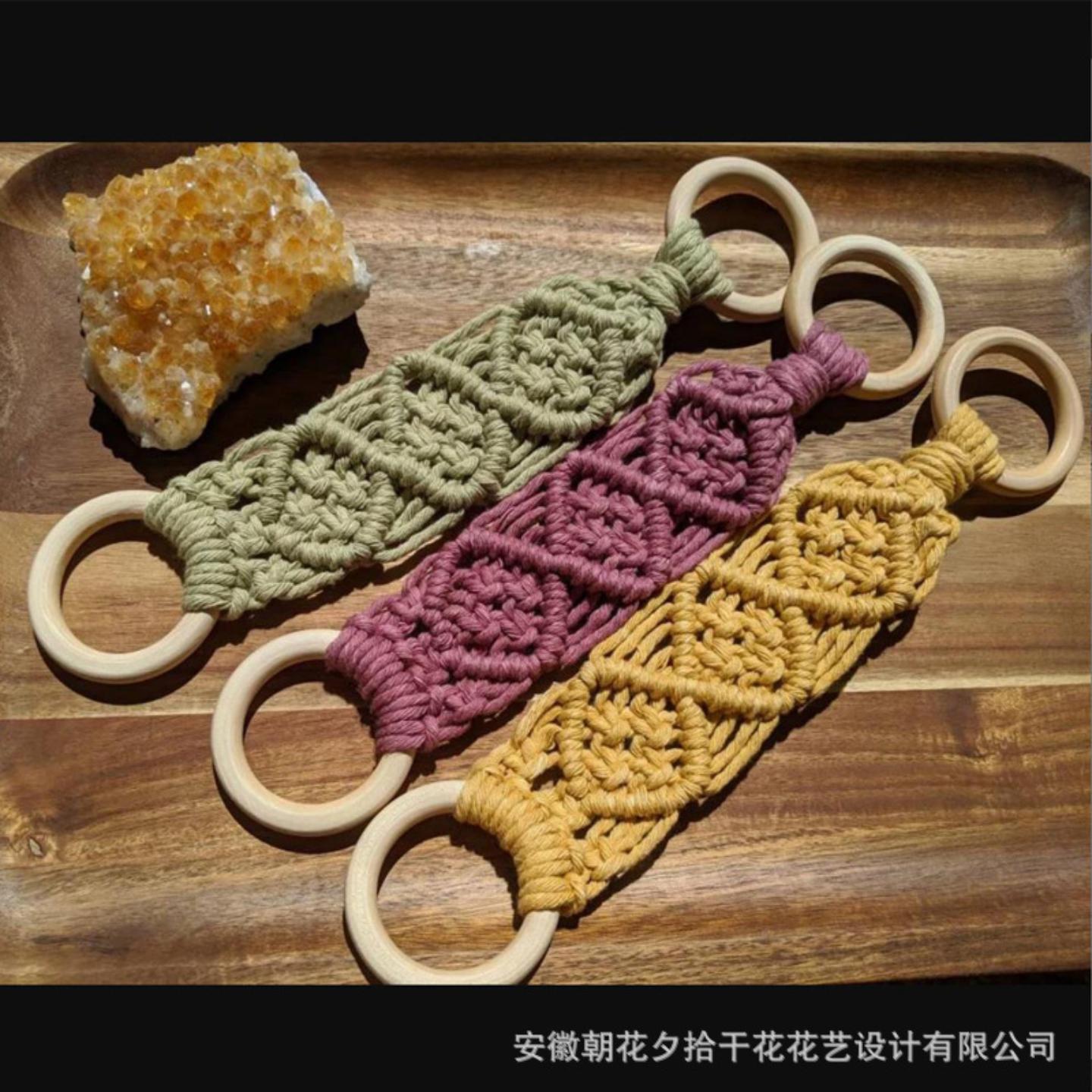 电商手工编织毛巾挂圈装饰挂毯
