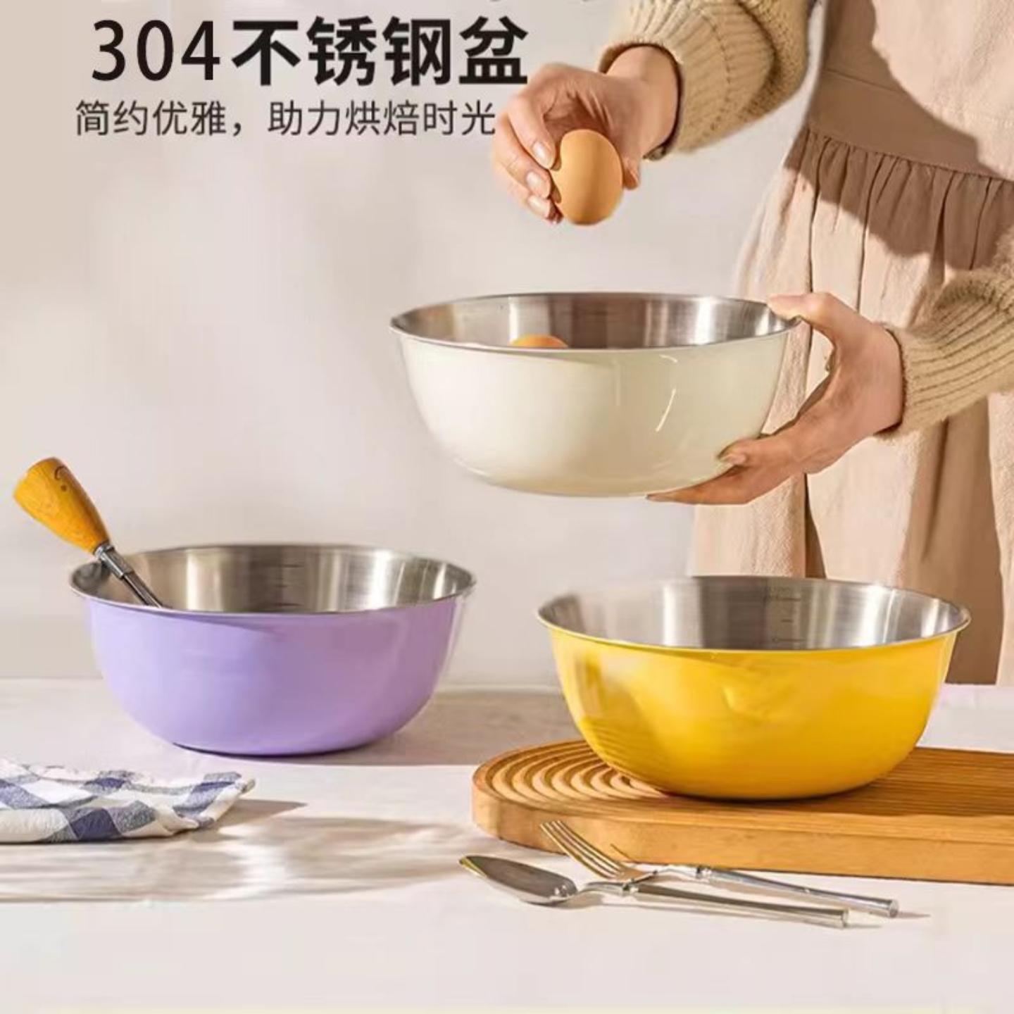 韩式加厚304不锈钢盆沙拉碗厨房