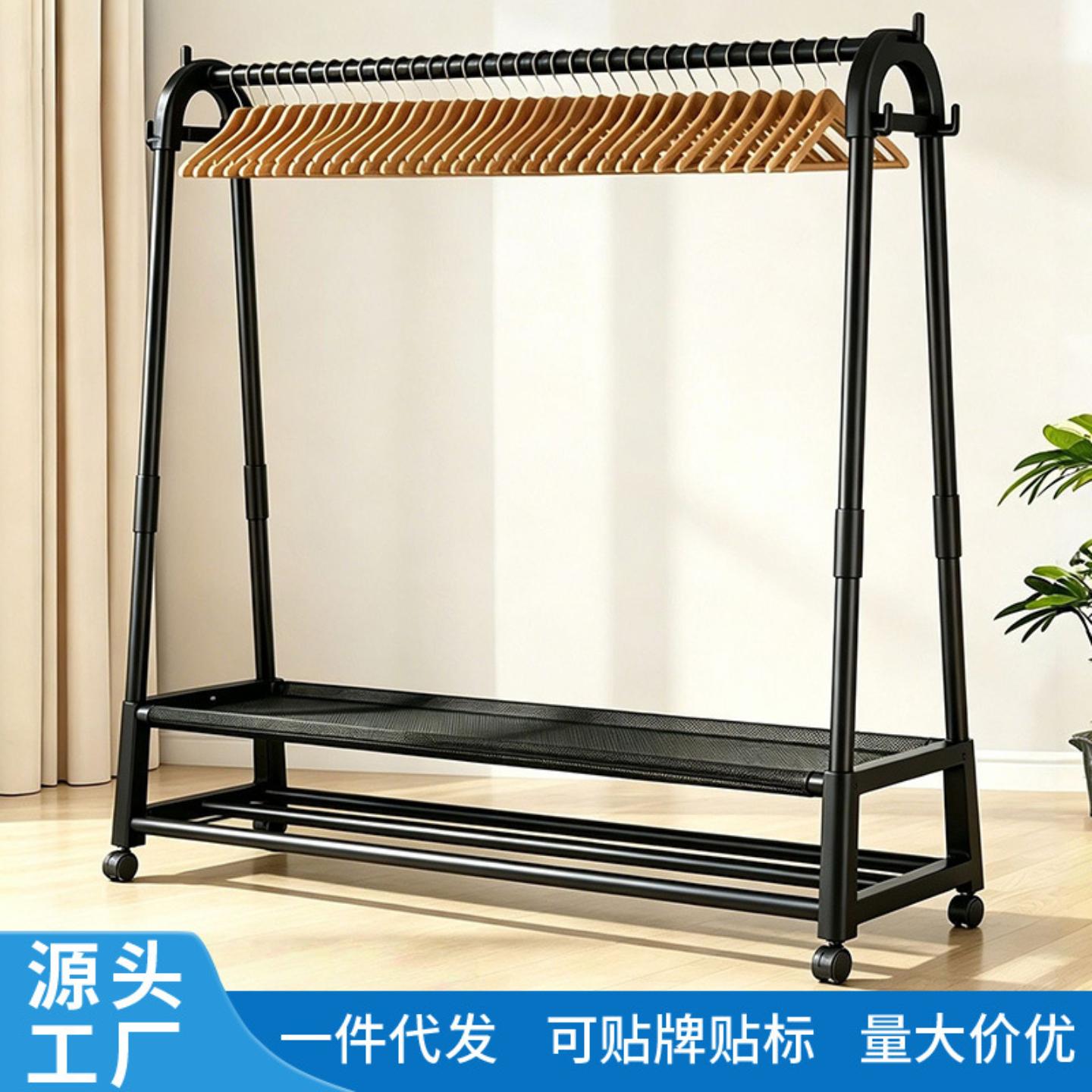 简易衣帽架落地卧室可移动挂衣
